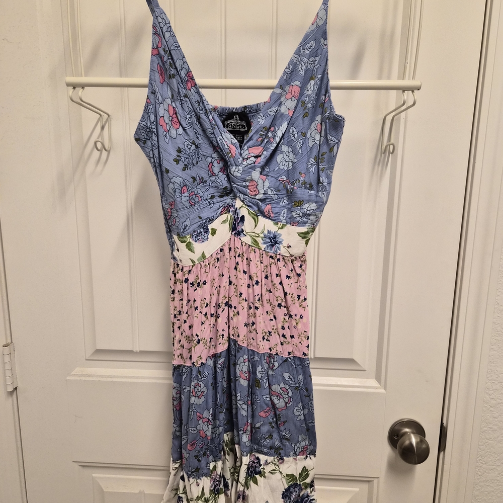 Angel Blue and Pink Floral Mini Dress - Picture 8 of 8